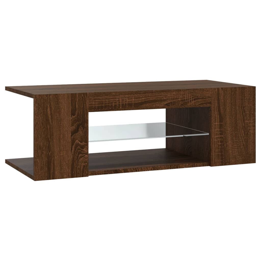 vidaXL TV-Schrank mit LED-Leuchten Braun Eichen-Optik 90x39x30 cm