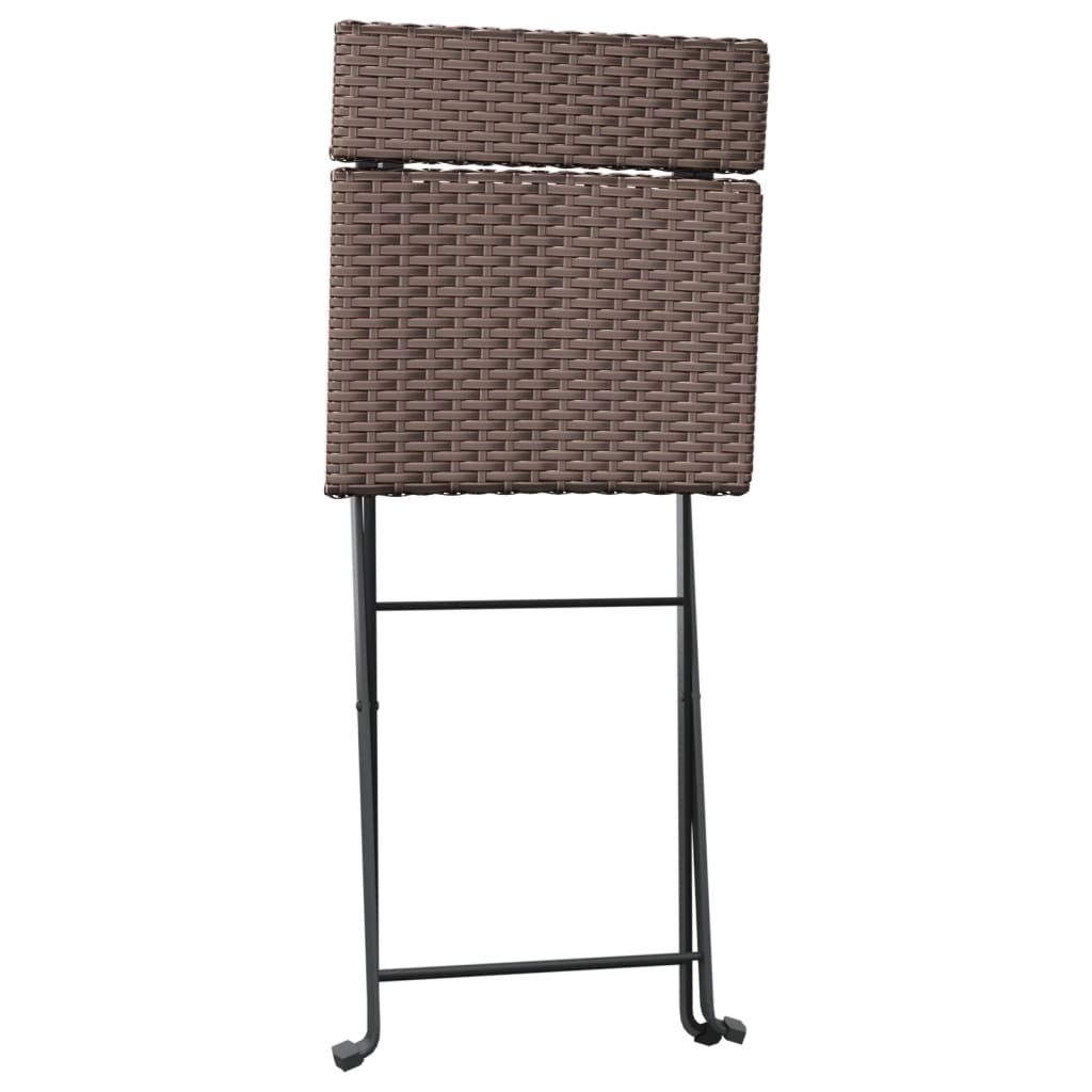 vidaXL 3-tlg. Bistro-Set Klappbar Braun Poly Rattan