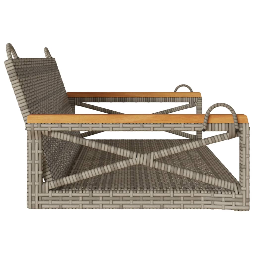 vidaXL Hängebank Grau 109x62x40 cm Poly Rattan