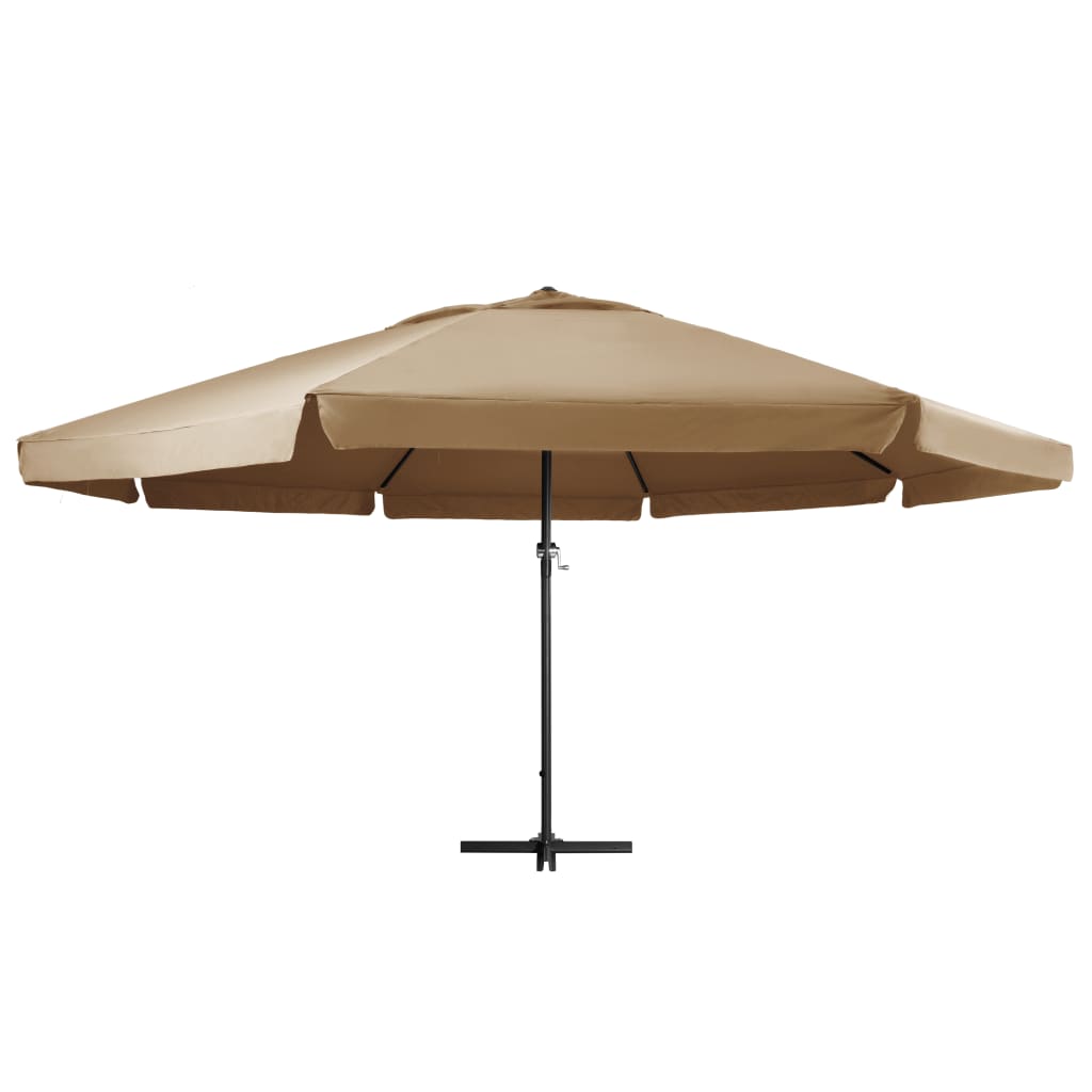 vidaXL Sonnenschirm mit Aluminium-Mast 600 cm Taupe