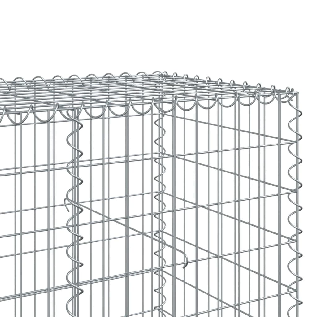 vidaXL Gabione mit Deckel 1150x100x100 cm Verzinktes Eisen