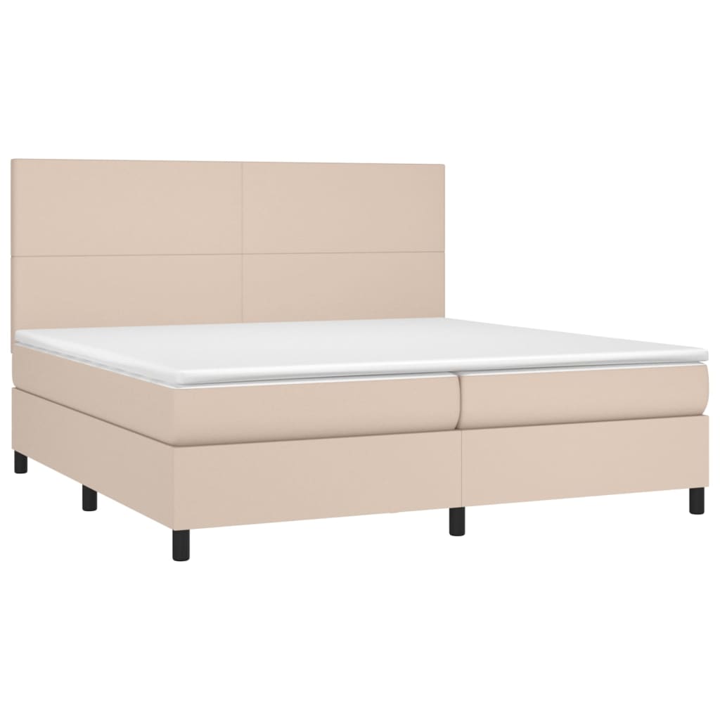 vidaXL Boxspringbett mit Matratze & LED Cappuccino-Braun 200x200cm