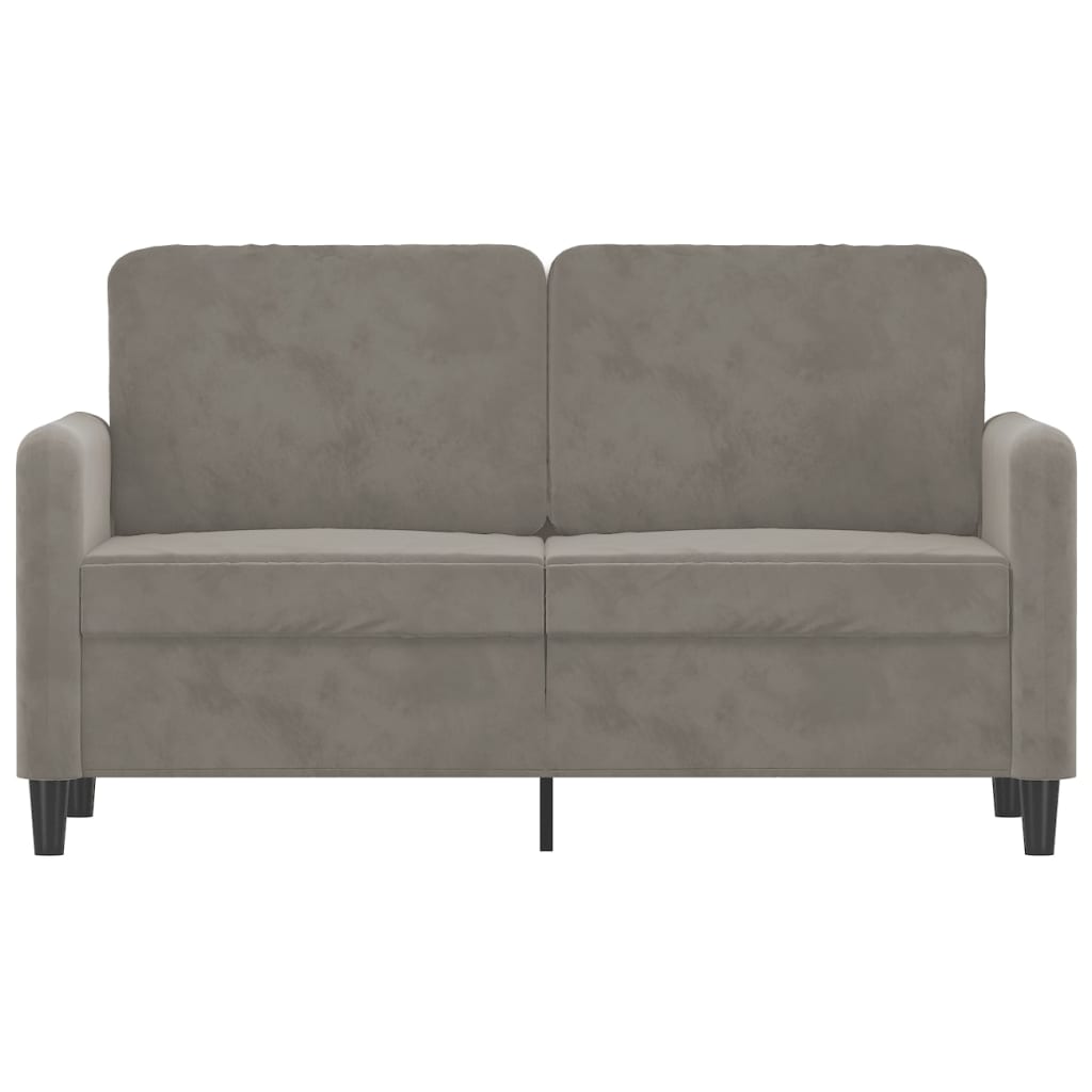 vidaXL 2-Sitzer-Sofa Hellgrau 120 cm Samt