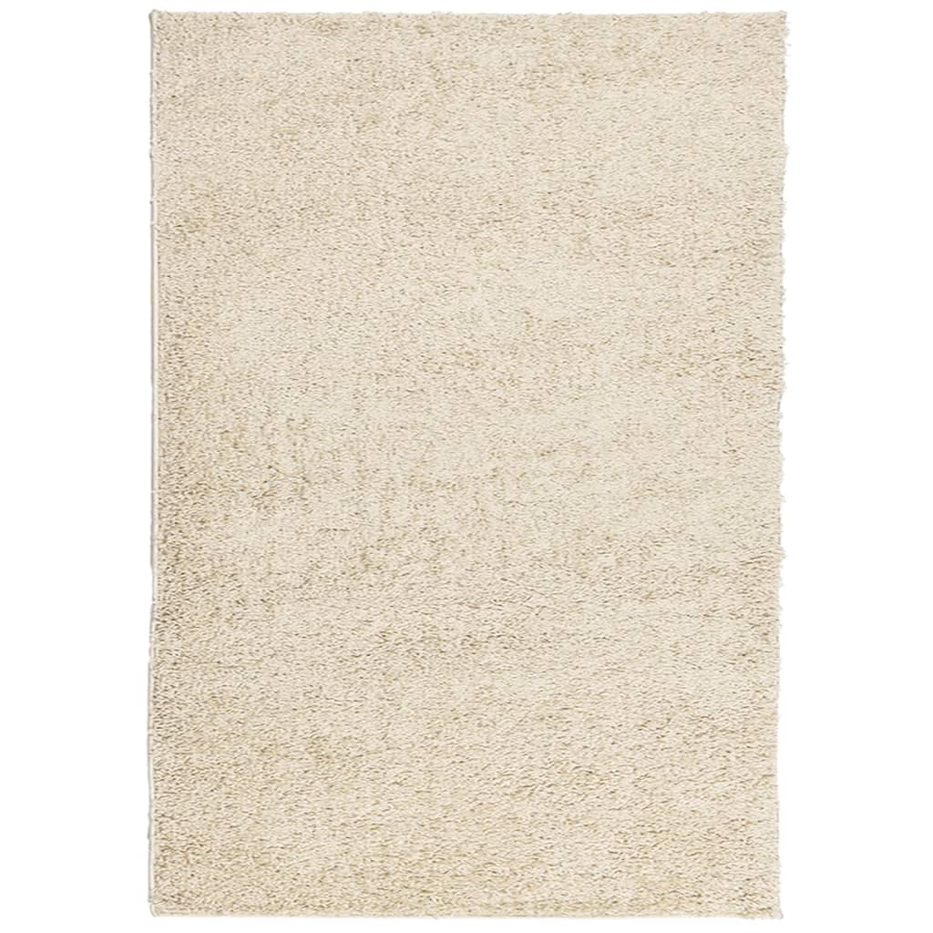 vidaXL Teppich Shaggy Hochflor Modern Golden 140x200 cm