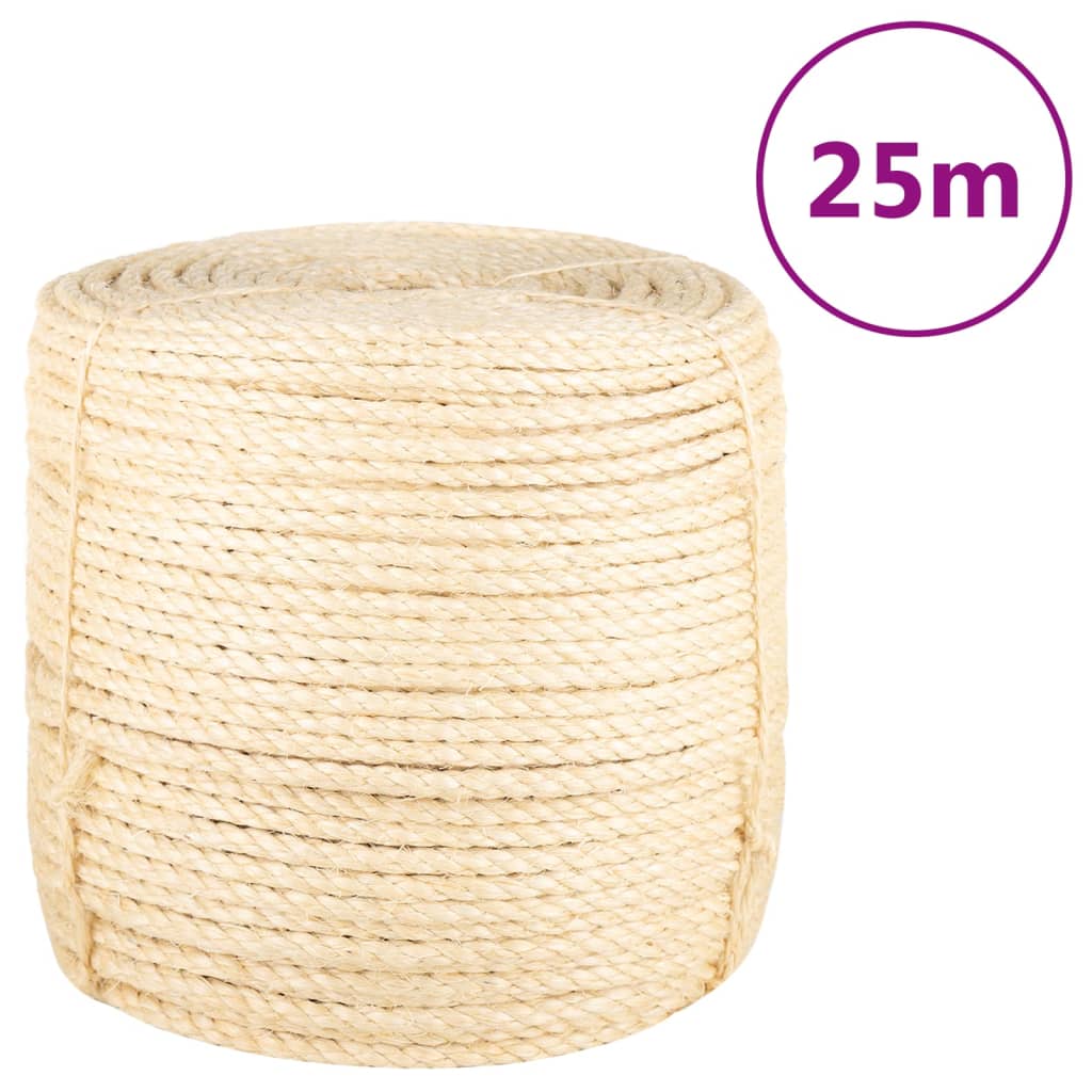 vidaXL Seil 100% Sisal 8 mm 25 m