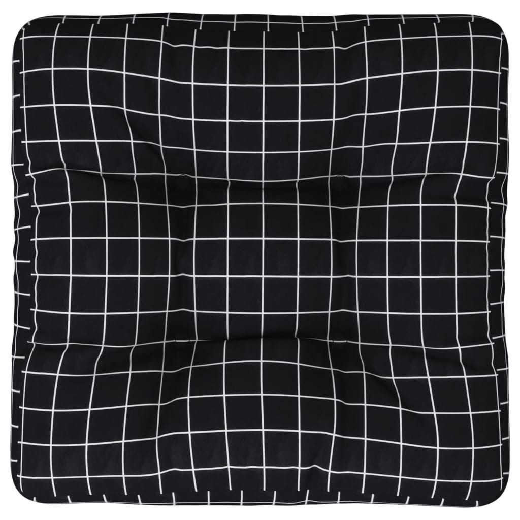 vidaXL Palettenkissen Schwarz Karomuster 60x61,5x10 cm Oxford-Gewebe