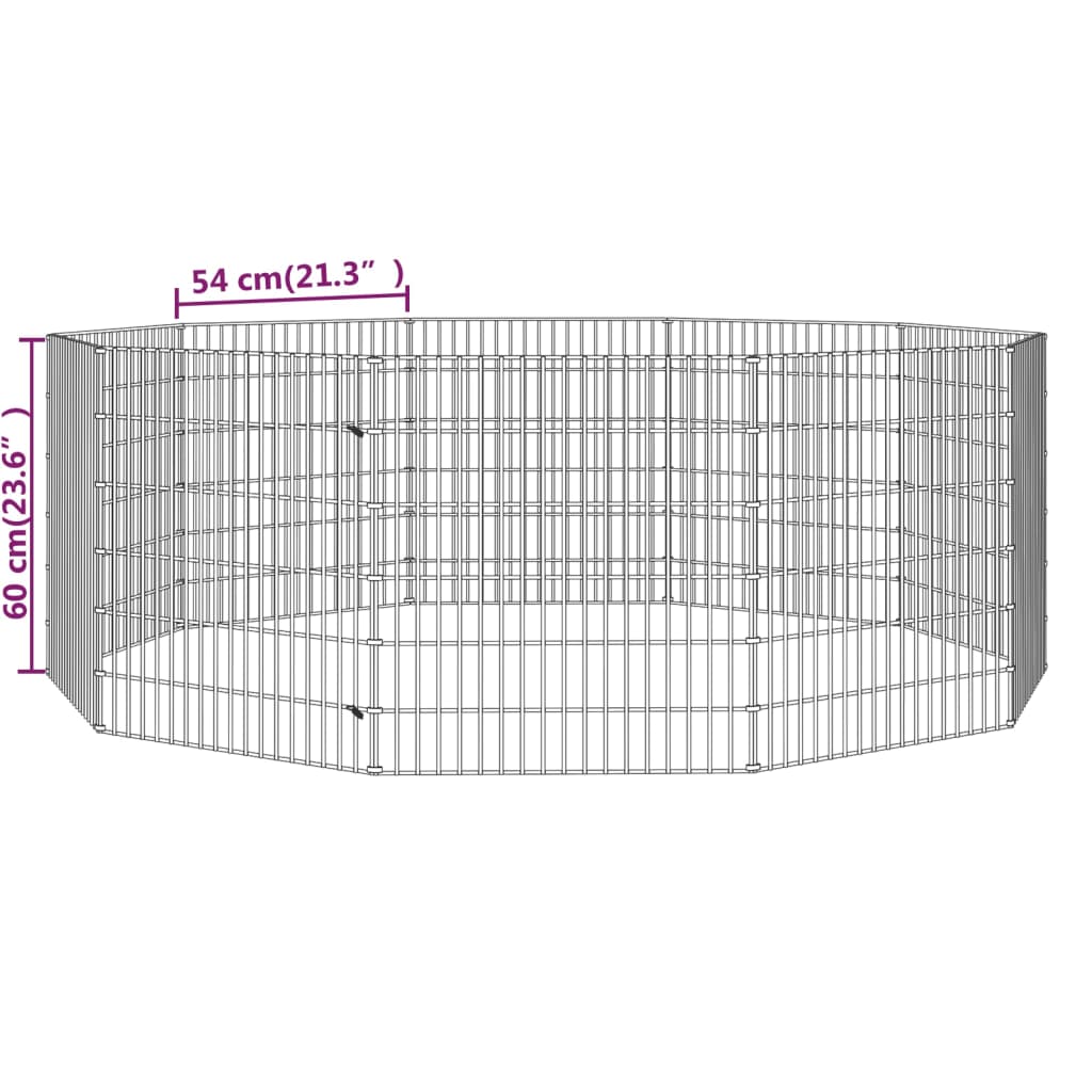 vidaXL Freilaufgehege 10-teilig 54x60 cm Verzinktes Eisen