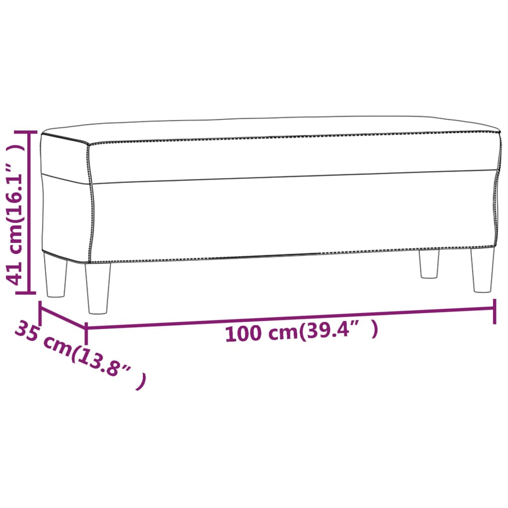 vidaXL Sitzbank Schwarz 100x35x41 cm Samt