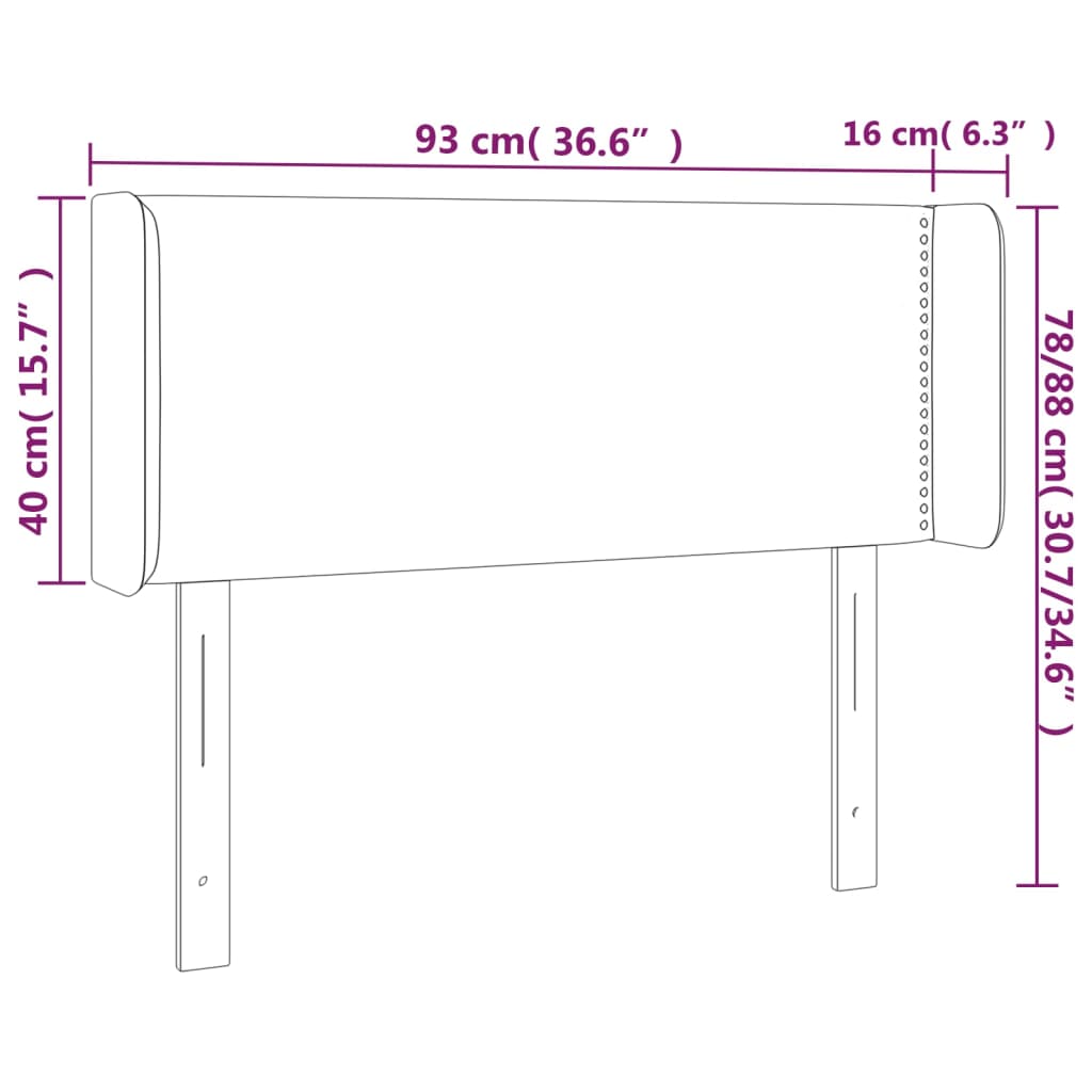 vidaXL Kopfteil mit Ohren Grün 93x16x78/88 cm Stoff