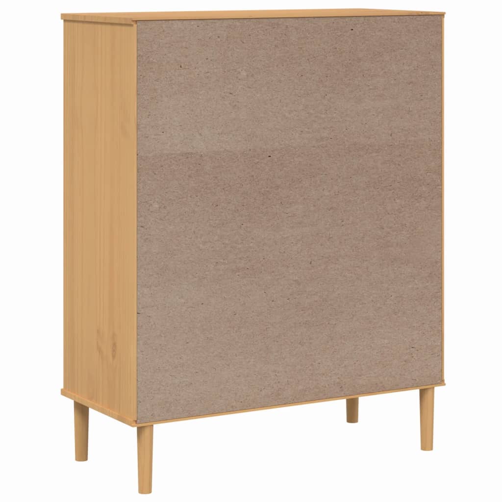 vidaXL Highboard SENJA Rattan-Optik Braun 90x40x112 cm Kiefernholz