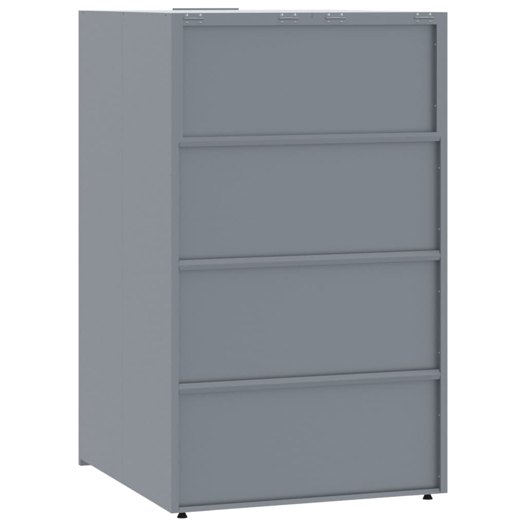 vidaXL Mülltonnenbox für 1 Tonne Grau 69x79x117 cm Stahl