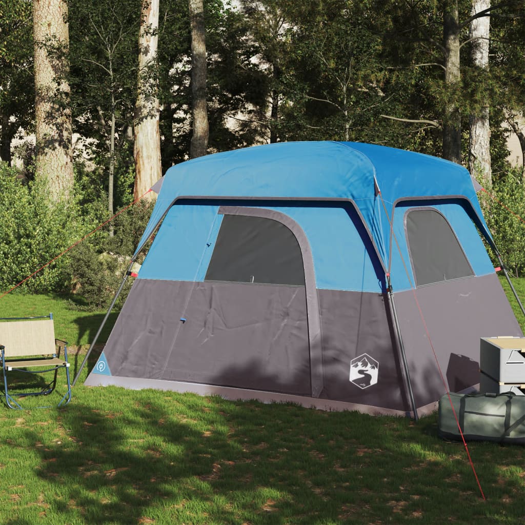 vidaXL Campingzelt 4 Personen Blau Wasserdicht