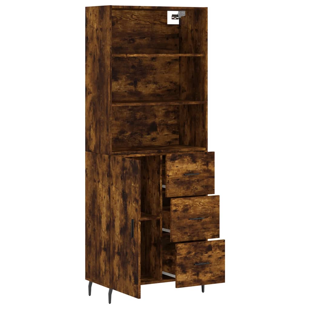 vidaXL Highboard Räuchereiche 69,5x34x180 cm Holzwerkstoff