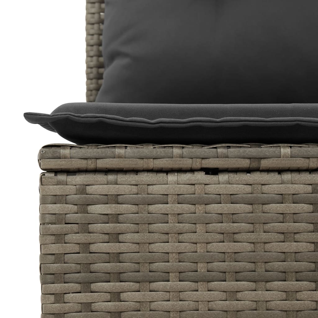 vidaXL 4-tlg. Garten-Sofagarnitur mit Kissen Grau Poly Rattan