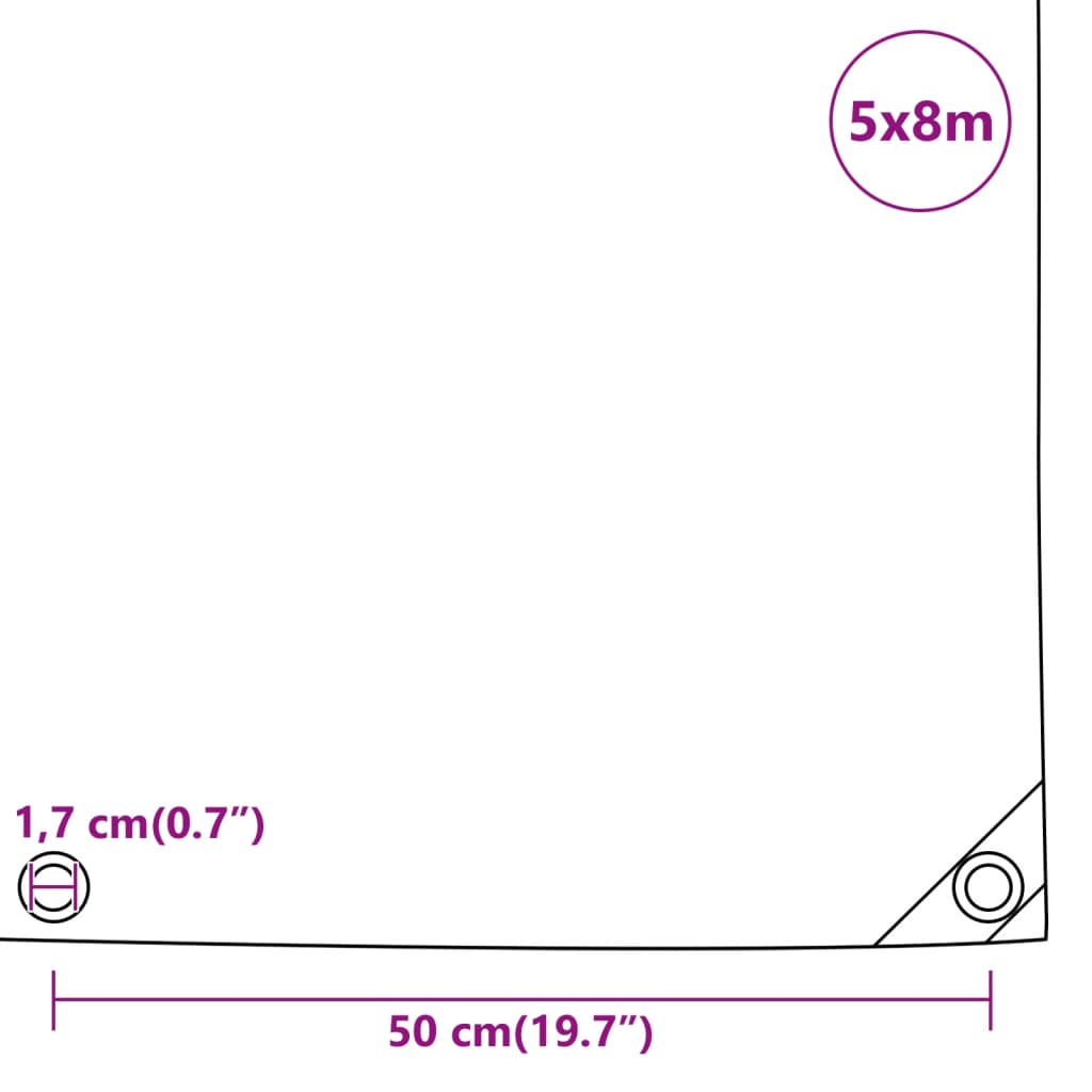 vidaXL Abdeckplane Schwarz 5x8 m 650 g/m²