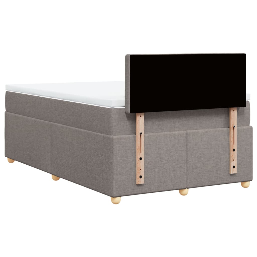 vidaXL Boxspringbett mit Matratze Taupe 120x200 cm Stoff