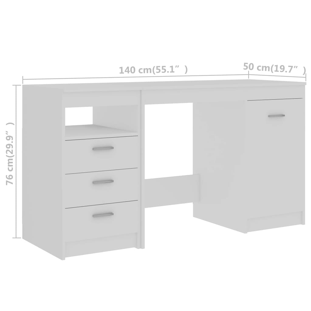 Schreibtisch Hochglanz-Weiß 100x55x75 cm Holzwerkstoff online