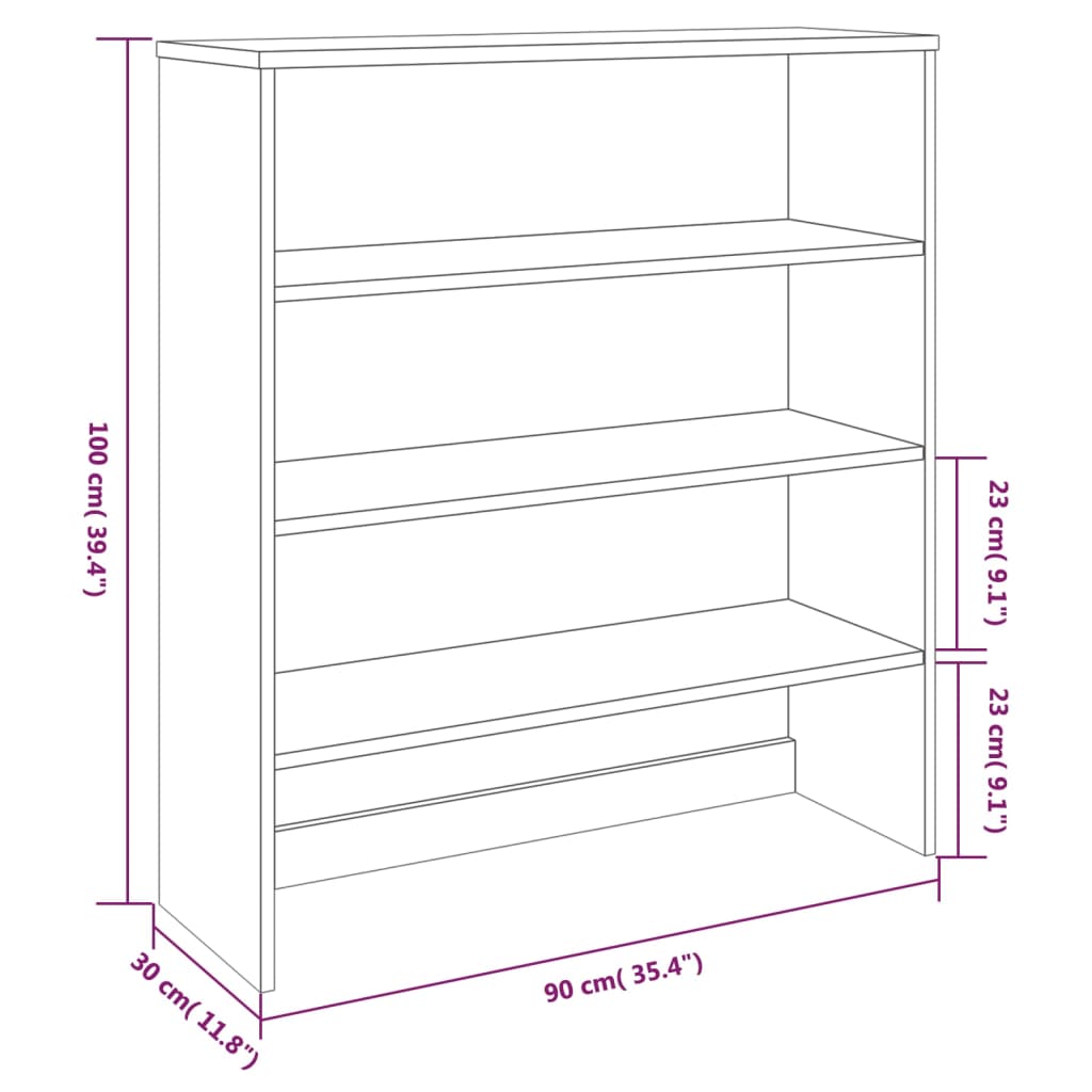 vidaXL Highboard-Oberteil HAMAR Dunkelgrau 90x30x100 cm Massivholz