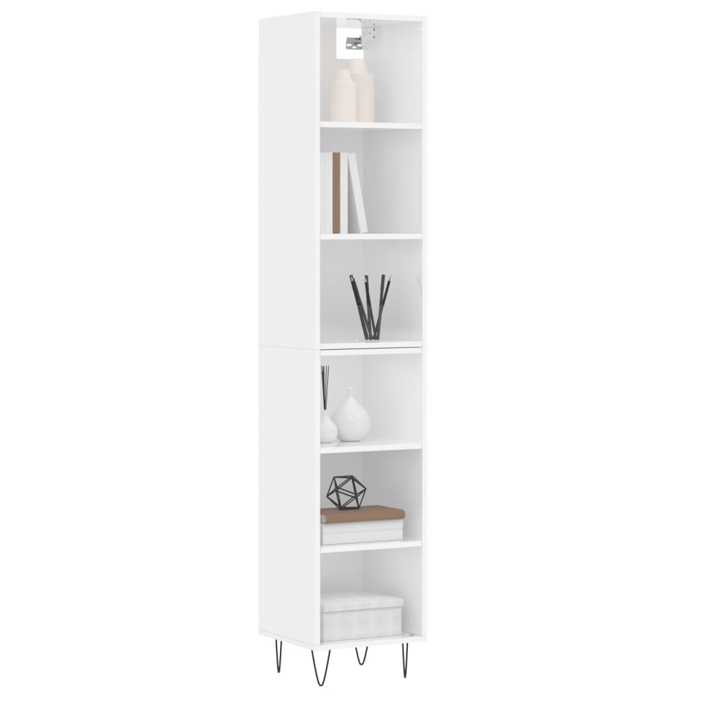 vidaXL Highboard Hochglanz-Weiß 34,5x32,5x180 cm Holzwerkstoff