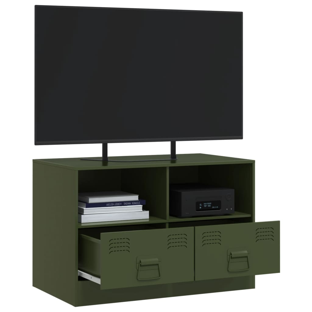 vidaXL TV-Schrank Olivgrün 67x39x44 cm Stahl